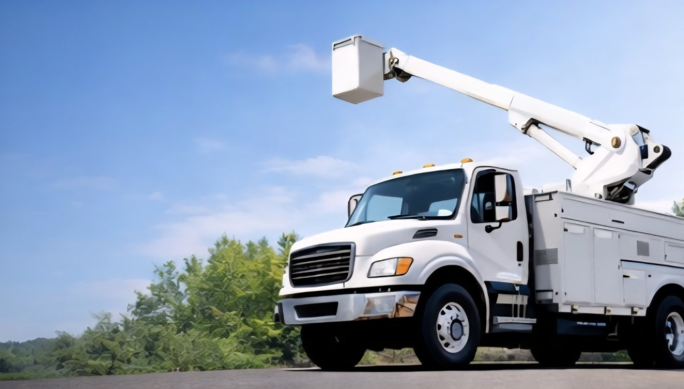 Bucket truck ready for inspection